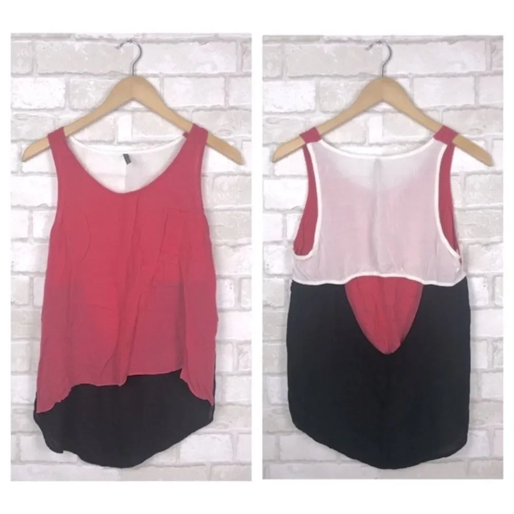 Multi-colored Hi-Low Open Back Tank Top Size L